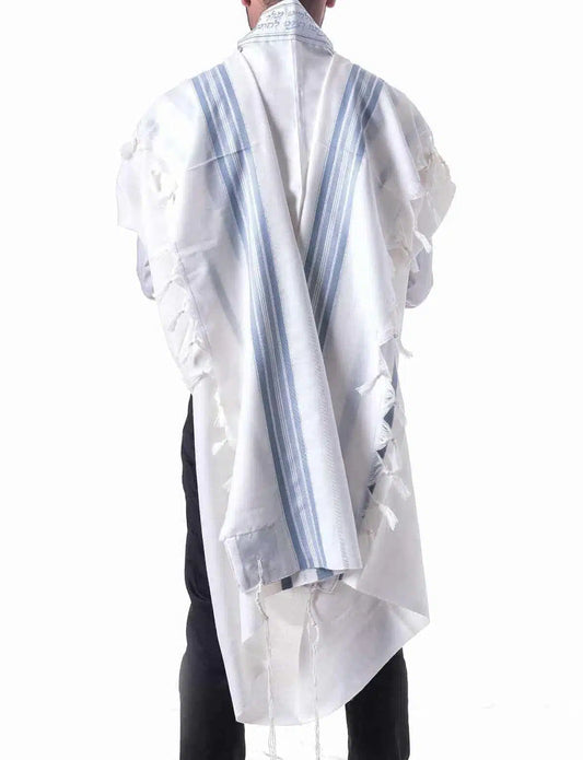 טלית פאר קל – פסי תכלת-מבריק-כסף
