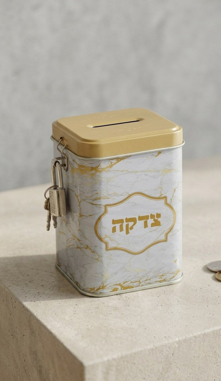 קופת צדקה פח שיש זהב